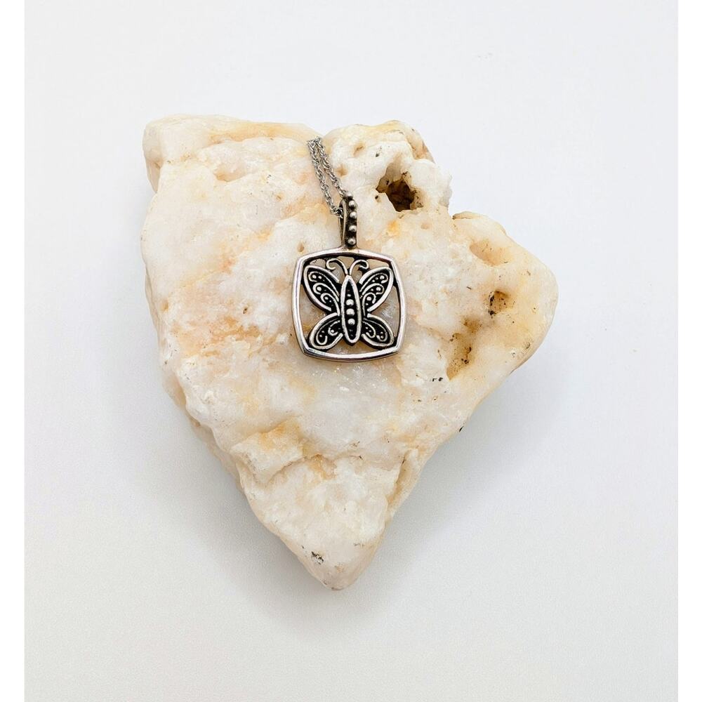 Lori Bonn Social Butterfly Pendant on an Adjustable 18-20 Inch 925 Chain - Picture 7 of 7